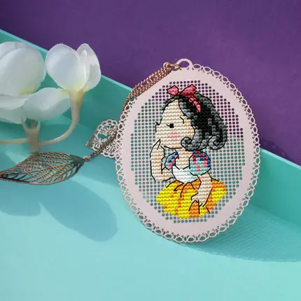 Новые милые девушки DIY ремесло Стич вышивки крестом металлическая Закладка серебро Золотой Рукоделие Вышивка ремесла Cross-Stitching-2th - Цвет: Шоколад
