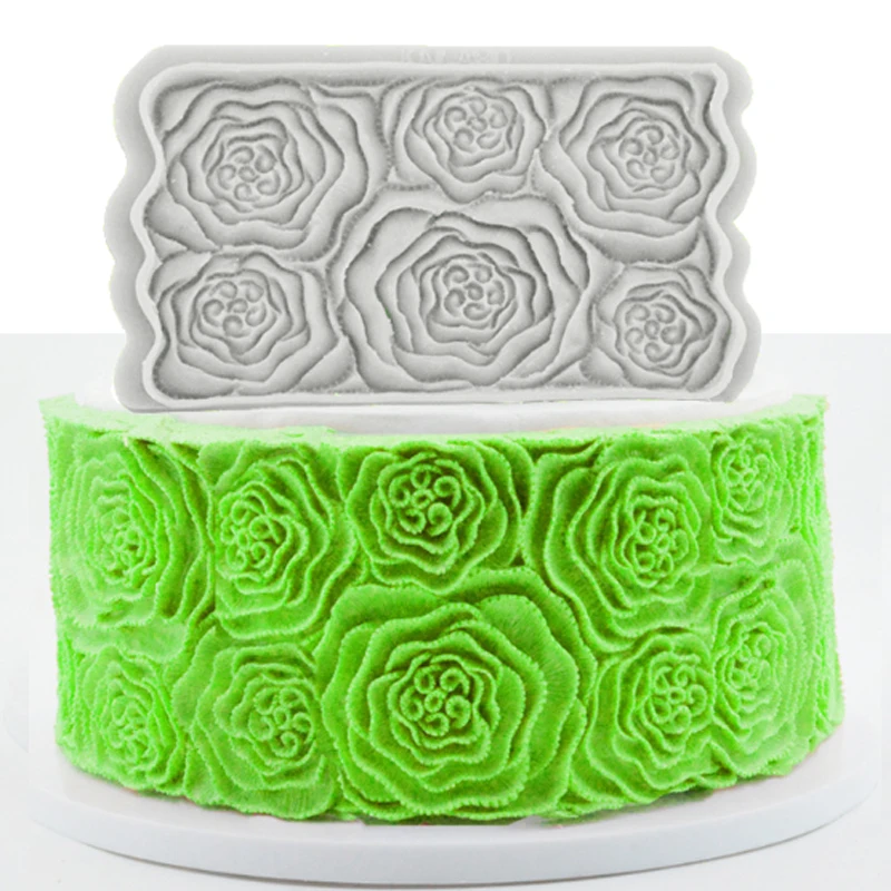 

Flower Rosette Mould Silicone Mold Cake Border Fondant Decorating Tool Gumpaste Sugarcraft Chocolate Forms Bakeware