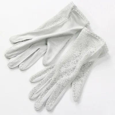 Elegant ladies high quality 100 silk knit gloves summer anti-UV thin section breathable sleep moisturizing gloves A60 13
