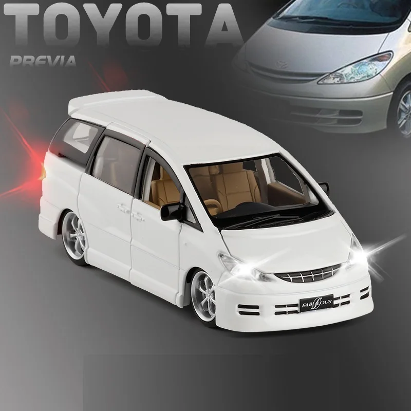 JACKIEKIM 1:32 Toyota Previa Estima звук и светильник откатная литая модель автомобиля
