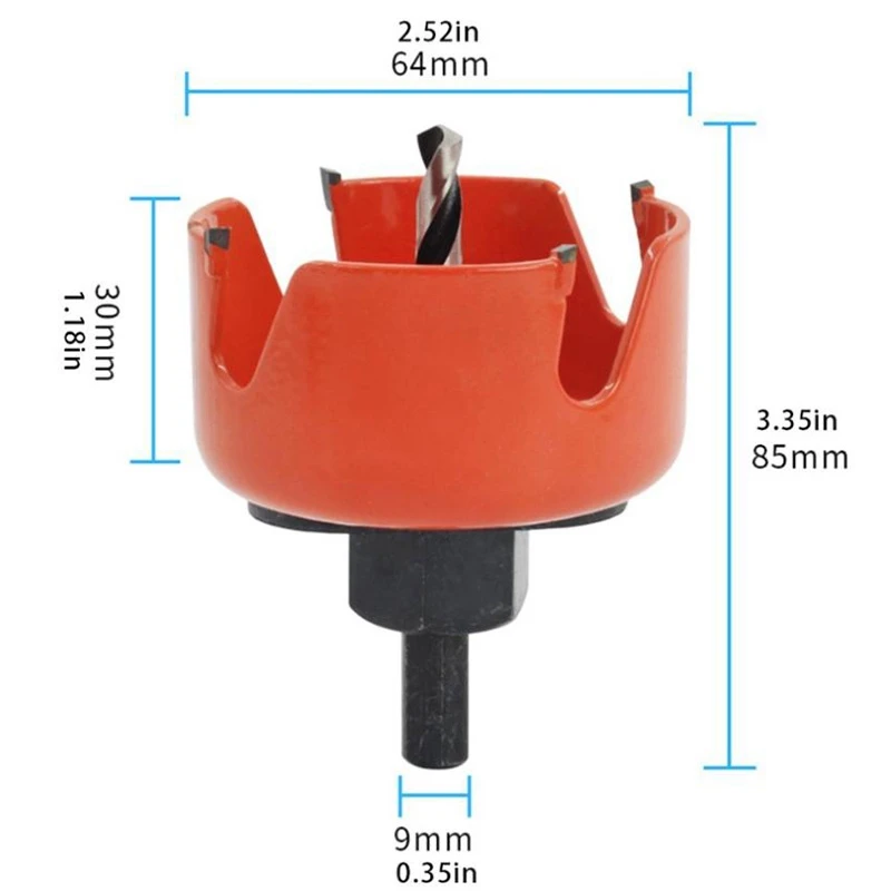 5Pcs Alloy Woodworking Hole Opener Gypsum Board Pvc Wood Plate Reamer Hole Distance Set 64-127Mm