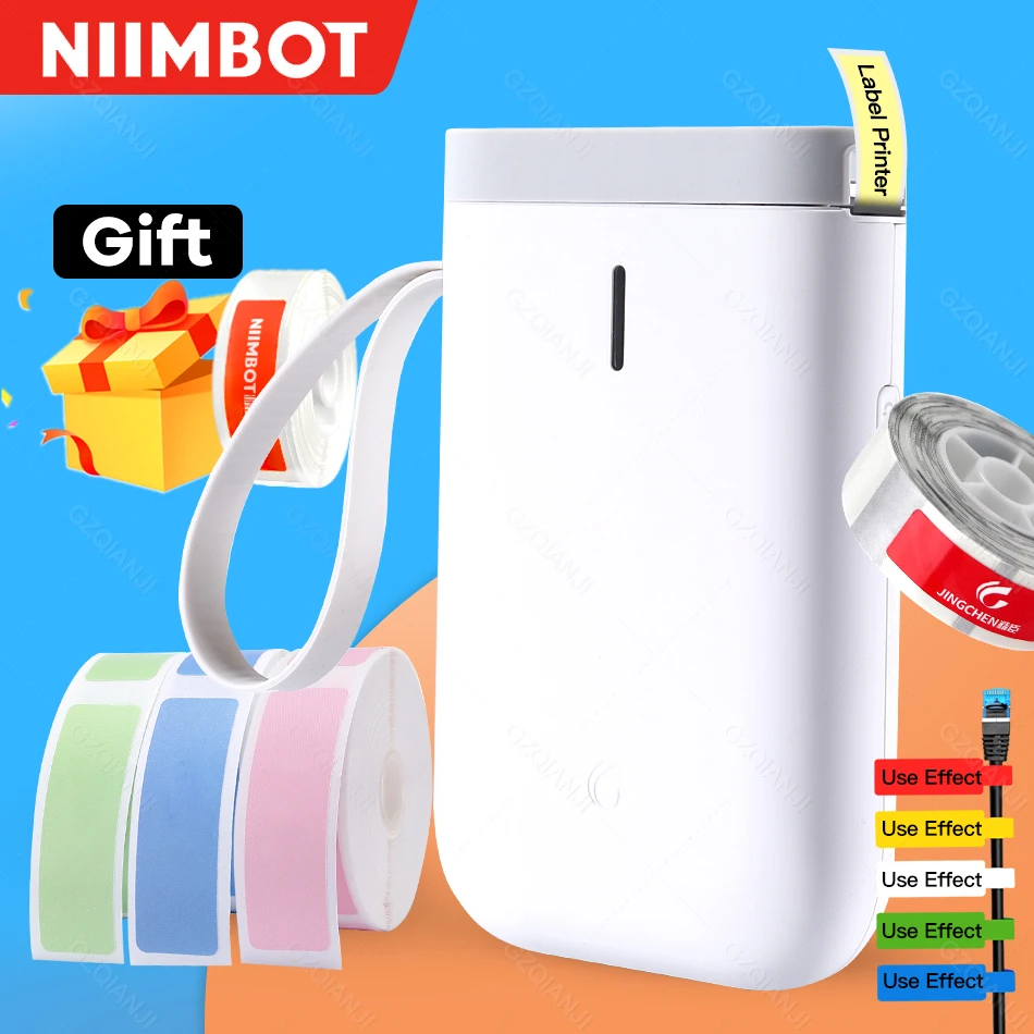 pocket printers Niimbot D11 Label Sticker Printer Mini Wireless Machine with Transpatent Label Sticker Paper Replacement Paper roll Color White mini printer cheap