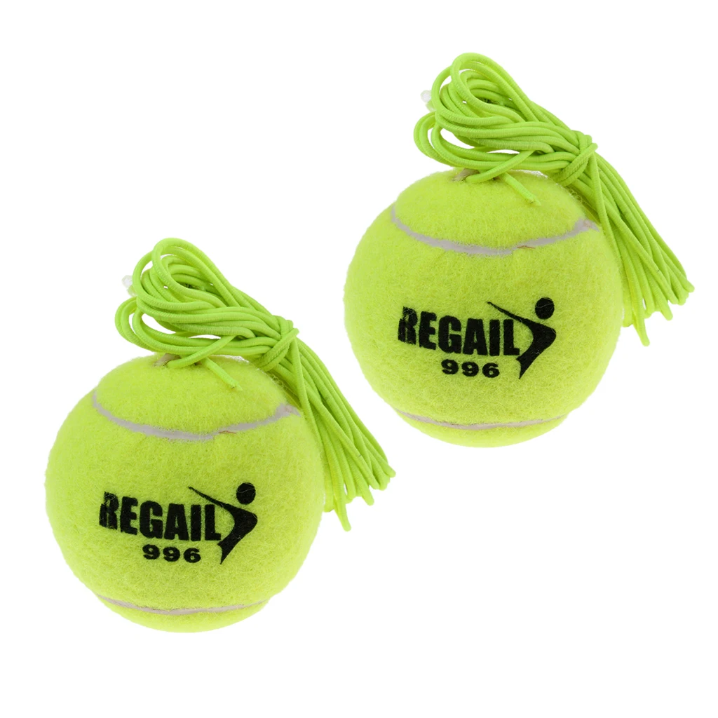 2 Pack Durable Tennis Ball With Elastic Cord Bungee For Tennis Trainer Gear