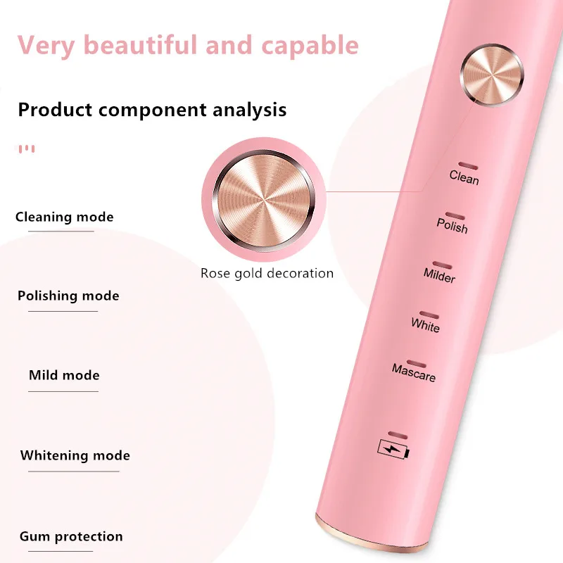Electric Toothbrush XM-801 Oral B Sonic Waterproof Rechargeable Timer Brush Portable with Case Tooth Brush Sensitive Clean Electric Toothbrush XM-801 Oral B Sonic Waterproof Rechargeable Timer Brush Portable with Case Tooth Brush Sensitive Clean