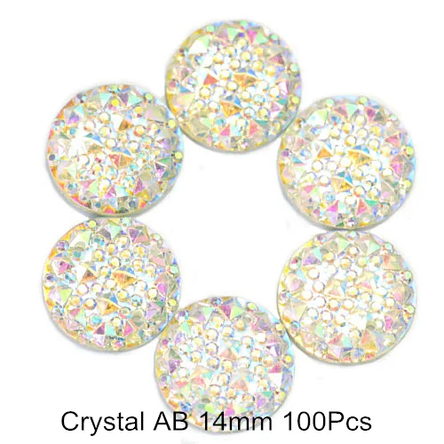 Crystal ab 14mm Большая рекламная акция, 50 шт. полимерные пришивные стразы необычной формы, Пришивные кристаллы, каплевидные круглые пришивные камни, аксессуары для рукоделия F0143 - Цвет: Crystal ab 14mm