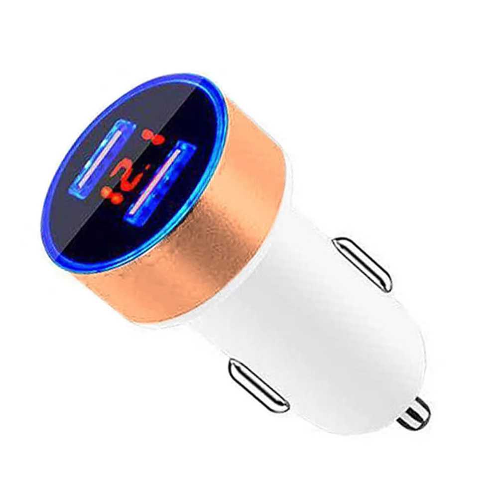 3.1A двойной USB Автомобильное зарядное устройство с светодиодный дисплей Универсальный мобильный телефон автомобильное зарядное устройство для Xiaomi samsung S8 iPhone 6 6s 7 8 Plus