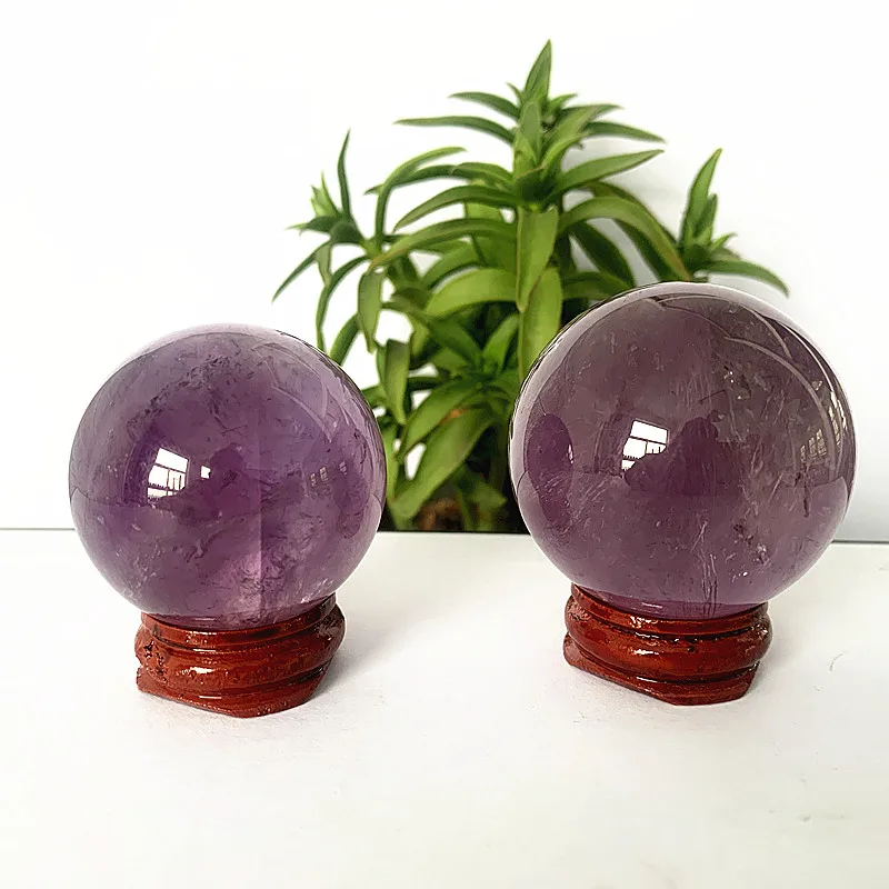  ANTWAX Natural Crystals Quartz Amethyst Sphere Ball Reiki  Stones Room Home Office Aquarium Decoration Accessories Gemstone Beautiful  YUANNYIN (Size : 7-7.5cm) : Home & Kitchen