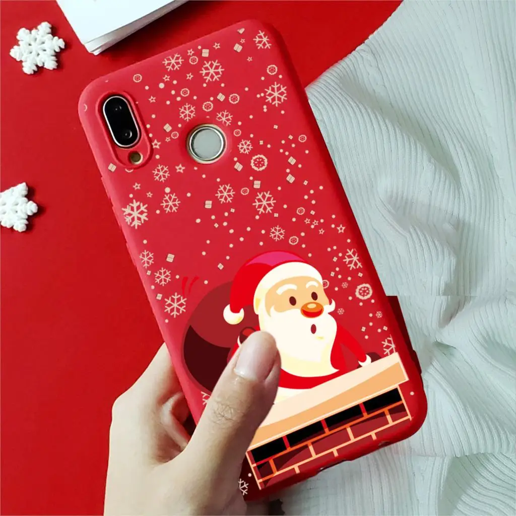 Чехол на Рождество и год для huawei Honor 10i 20i 8X View 20 9 10 Lite 9X 7A Pro 7X 7C Play Cartoon Red Candy Матовые чехлы
