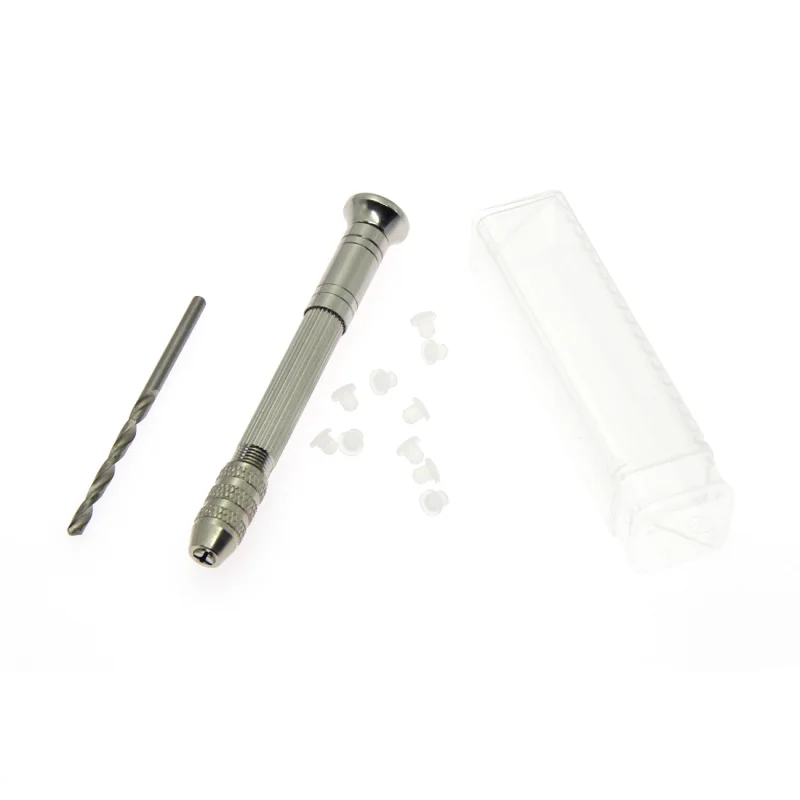 

Mini Micro Aluminum Hand Drill With 1pcs Twist Drill Bit +10pcs Rubber cover Drilling Rotary Tools for Vape Pod Cartridge