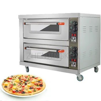 Cheap Commercial Electro-Thermal Oven Multifunction Two Layers High Capacity Grilled Furnace Home Bread Cake Pizza Electricity Oven