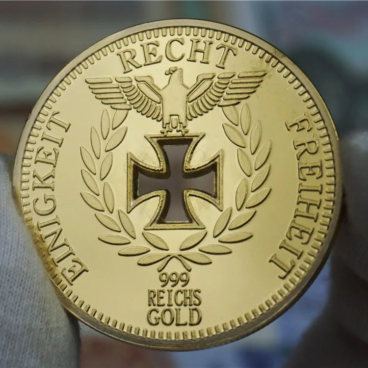 Германия Ich Hatt Einen Kameraden позолоченное полое крест на военную тематику монета 40*3 мм памятная монета