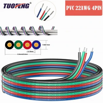 

4pin Extension Cable Wire Cord 22awg Electrical Wire Cable 4 Conductor Parallel Wire line Flexible UL1007 Strands Tinned copper