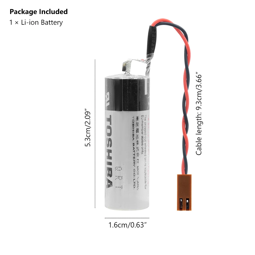 3,6 V 2700mAh ER17500V CS1W-BAT01 литиевая батарея с коричневыми разъемами для Toshiba CNC системы CS1W-BAT01 резервные батареи