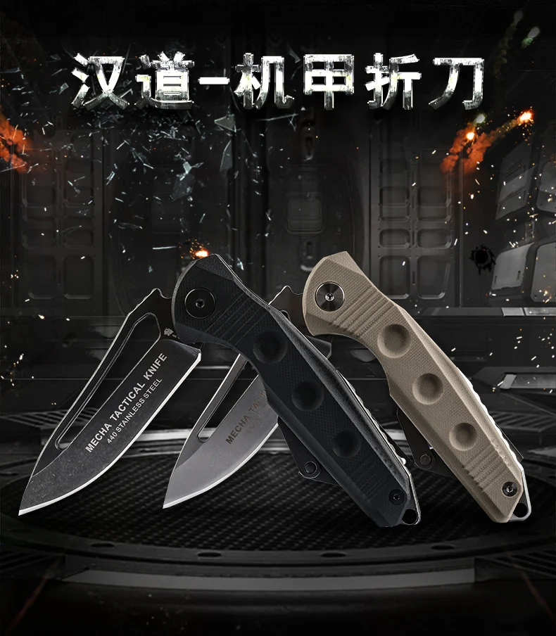 HX на открытом воздухе G10 Флиппер складной нож инструменты для выживания охотничьи Тактические Ножи, 440c Лезвие, 58HRC, G10+ стальная ручка Прямая поставка