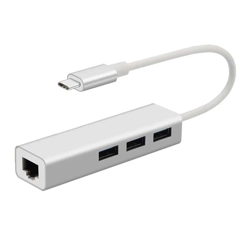 USB C Ethernet Rj45 Lan адаптер 3 порта usb type C концентратор 10/100/1000 Мбит Gigabit Ethernet USB 3,0 сетевая карта для MacBook