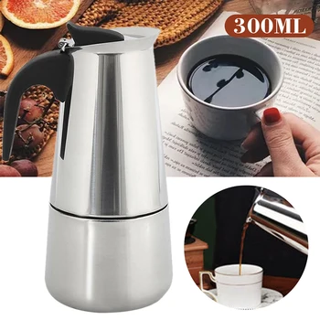 

300ml Stainless Steel Coffee Pot Stove Latte Mocha Maker Coffee Pot Tool for Home Office Coffee Maker
