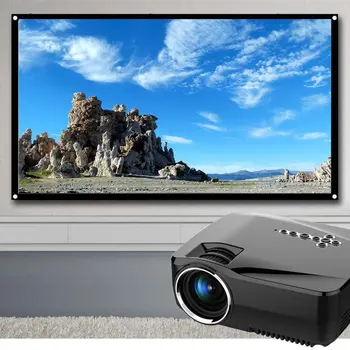 

72 inch 16:9 Portable White Projector Screen Fabric Material Folded Projection Screen High-definition Curtain Hot Sale