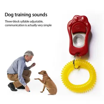 

Pet Dog Clicker Whistle Plastic New Dogs Click Trainer Wrist Strap Sound Key Chain Dogs Whistle Click Puppy Guide Dog Supplies