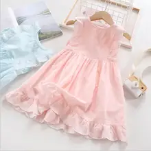 Хлопковые Платья для девочек, весенне-летнее платье принцессы, милые детские вечерние платья, модная детская одежда