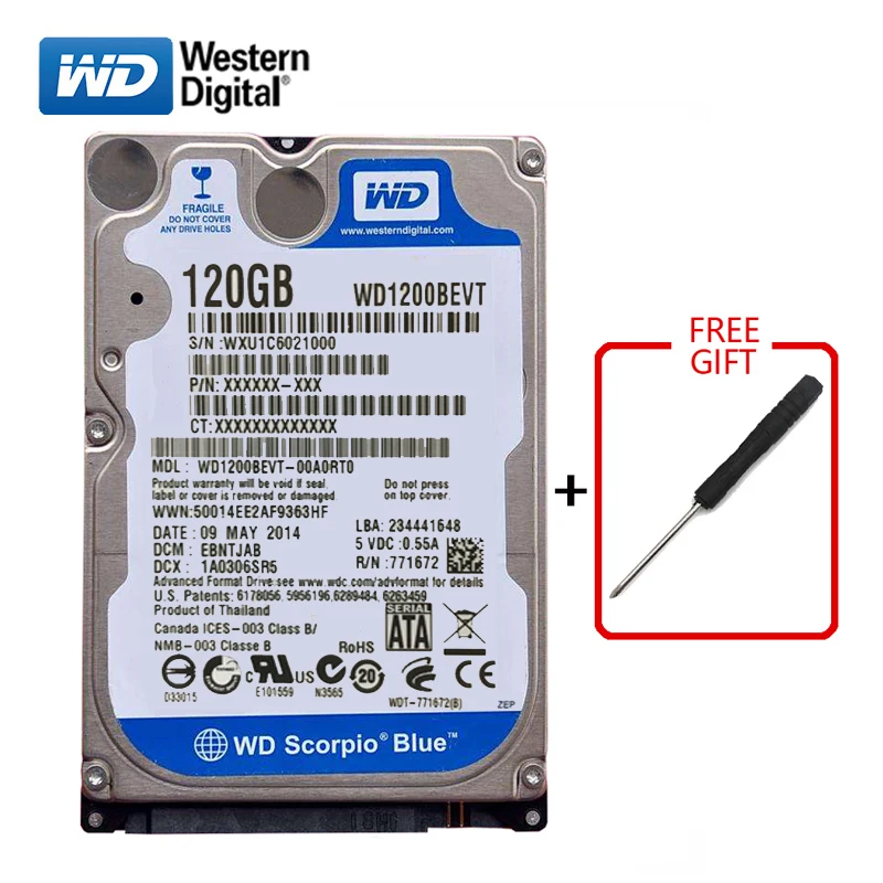 WD Blue 120 ГБ 2 5 &quotSATA Внутренний жесткий диск 120G HD Жесткий 1 3 5400 7200 об/мин для ноутбука