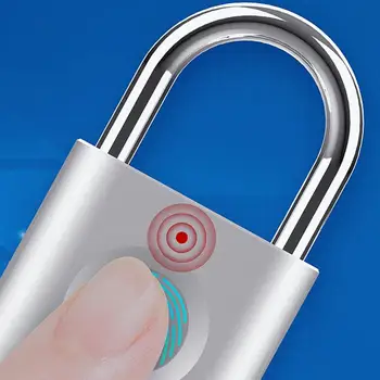 

1pc Fingerprint Padlock USB Rechargeable Biometric Lock For Luggage Suitcase Drawers