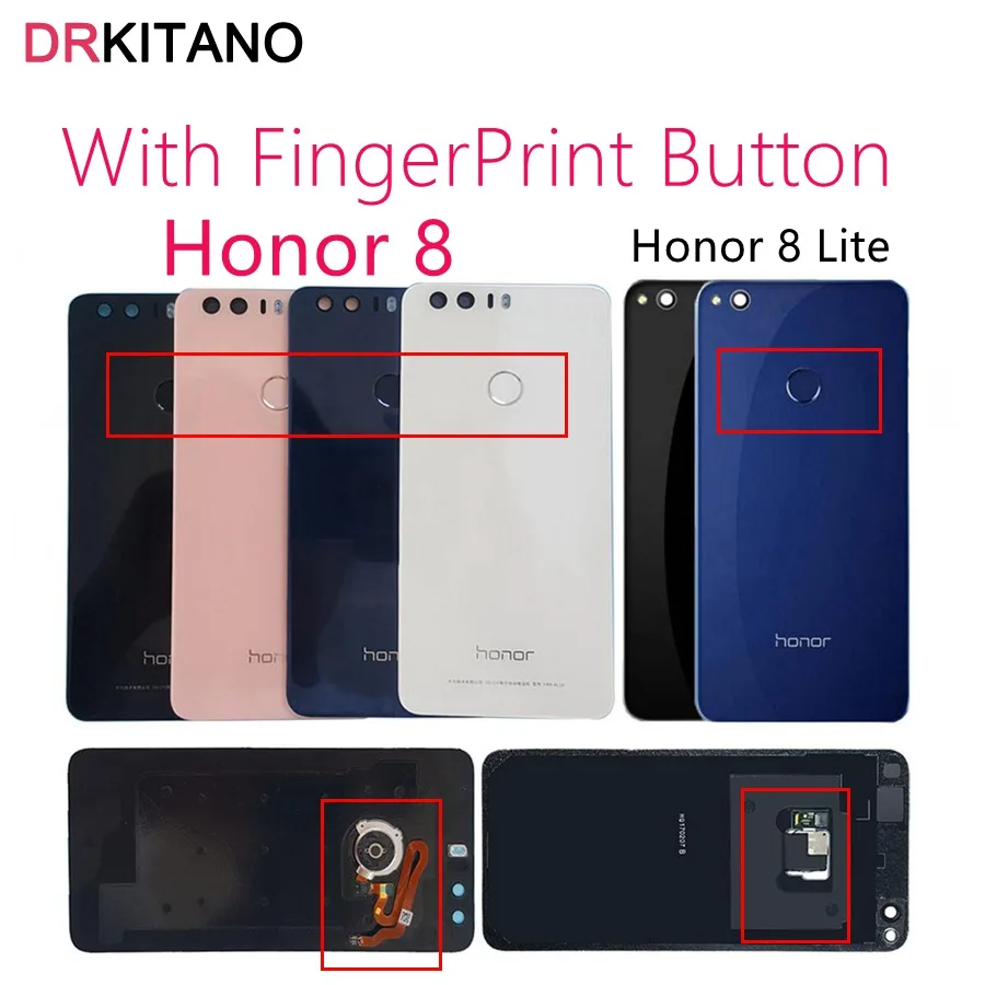 Для Huawei Honor 8 крышка батареи Задняя стеклянная панель Дверь Корпус чехол для Lite +