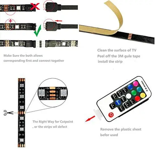 USB tv светодиодный светильник с подсветкой, за телевизором, светодиодный светильник s светодиодный телевизор для 32-66 в HD ТВ, Смещенный светильник ing, 6.56фт/200 см черная полоса