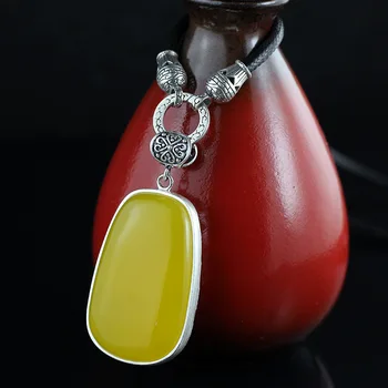 

silver jewelry wholesale Thai silver restoring ancient ways ms hand-carved hollow out the elephant topaz pulp pendant