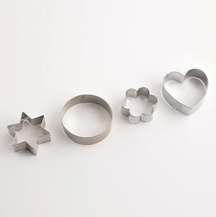 12pcs/set Stainless Steel Cookie Biscuit DIY Mold Star Heart Round Flower Shape Cutter Baking Mould Tools Plunger Bakeware cookie cutter baking mold cookie mould