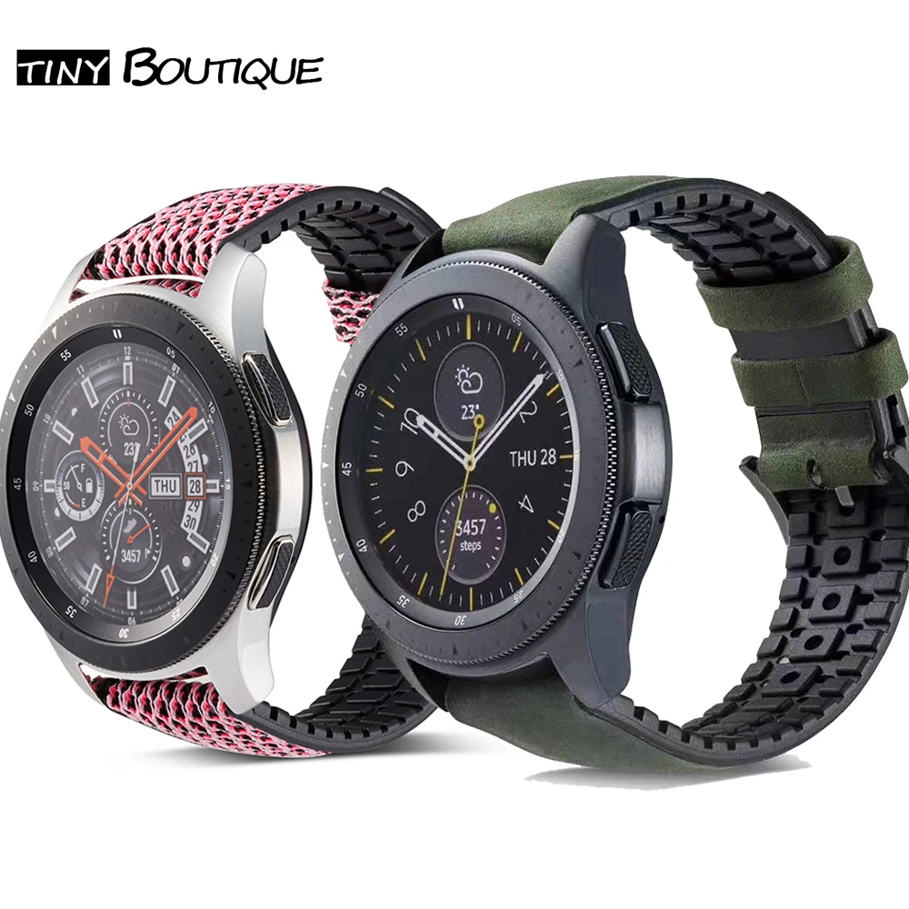 Силиконовый кожаный ремешок для часов Samsung Galaxy watch 42 мм 46 Band Gear S2 S3 Classic Frontier active 1 2
