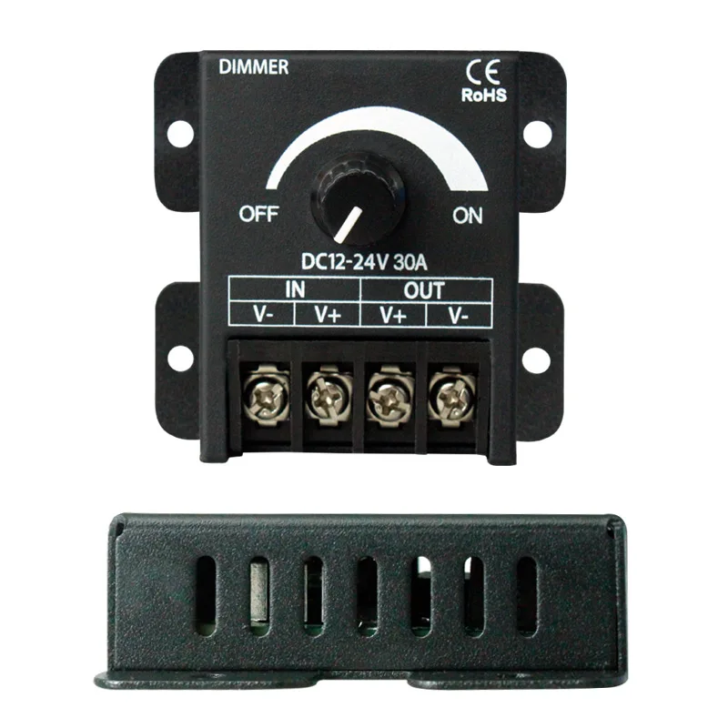 DC12-24V 1CH 30A ручка переключателя один Цвет светодиодный диммер Черный корпус