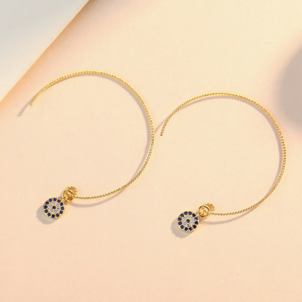 Retro Turkish Devil's Evil Eye Earrings Blue Eye Clear CZ Crystal Stud Earrings for Women Wedding Jewelry Brincos