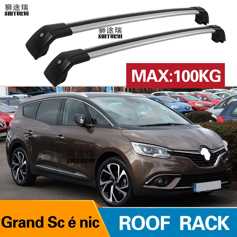 Barras de techo para coche, accesorio para Grand Sc nic, 2 unidades 5 dr MPV, 17 barras laterales de aleación de aluminio, rieles cruzados, portaequipajes para techo CUV