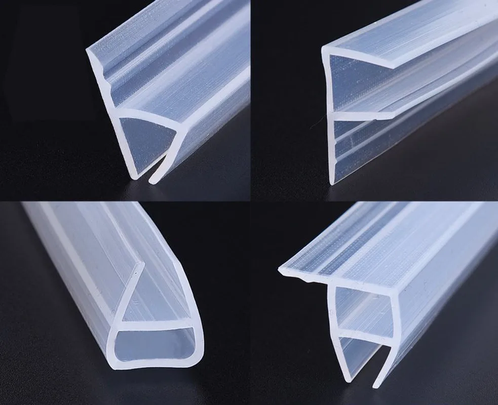 Transparent H F U Corner Type Glass Door Windows Silicone Seal Strip Balcony Bathroom Office Soundproof Insulation Weather Strip