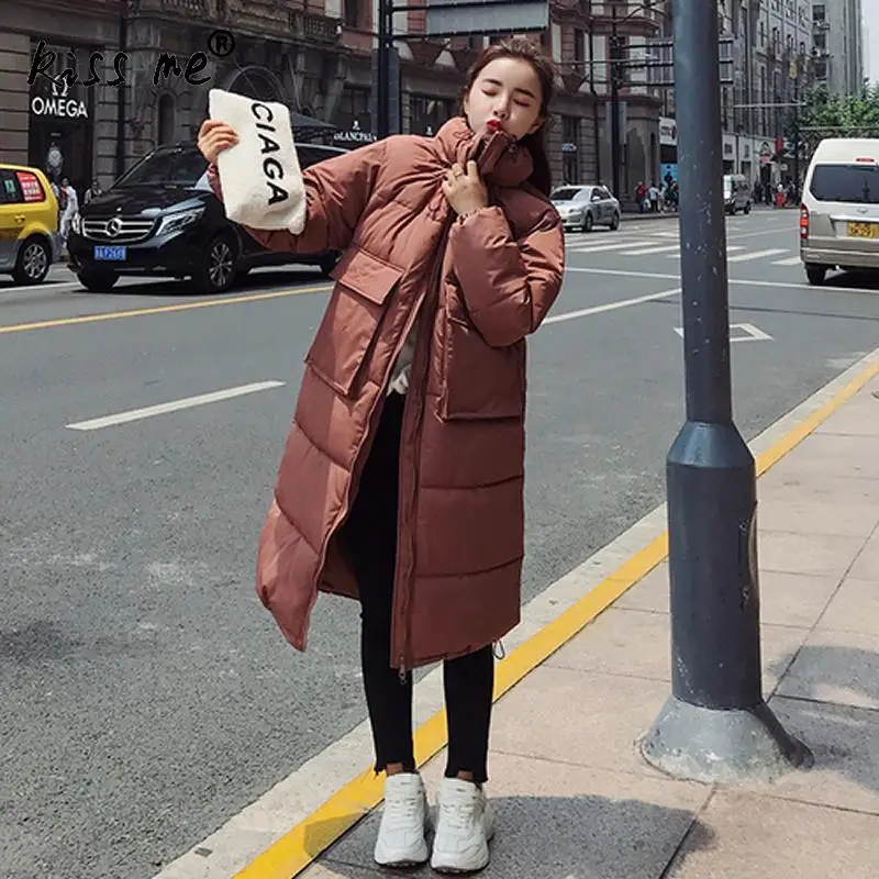Winter Cotton Thermal Outdoor Down Coat Camping Hiking Jacket Warm Windproof Mid-Long Casual Coat Ladies Autumn Clothes
