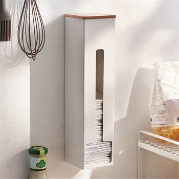 

Nordic Style Modern Wall Mount Garbage Bag Storage Box Kitchen Storage Holder Organiazer Hanging Bathroom Plastic Bag Container