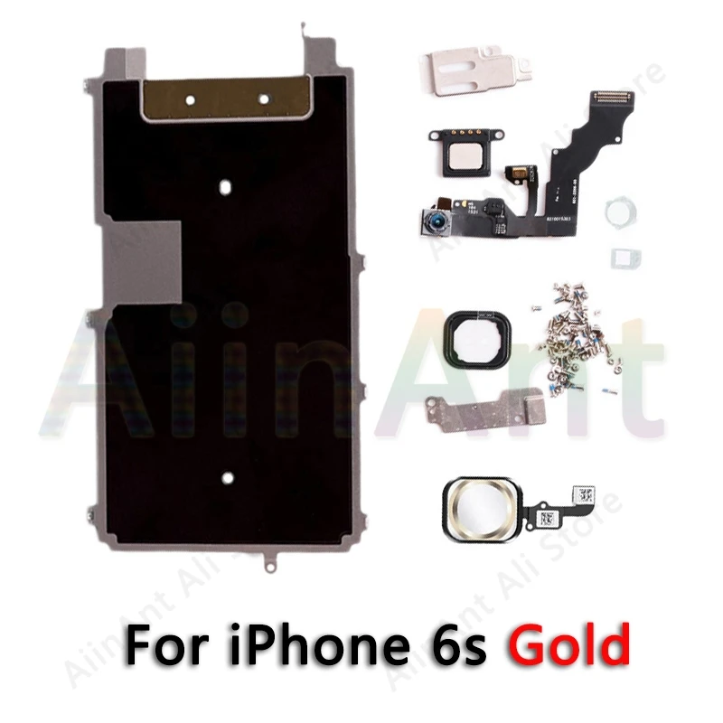 Для iPhone 5 5S 5c 6 6s Plus ЖК-экран металлический маленькие детали Защитная крышка ушной динамик фронтальная камера Кнопка Домой Flex