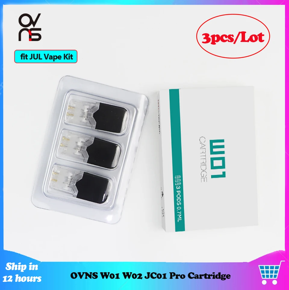 3 шт. Универсальный сменный картридж OVNS W01 W02 JC01 Pro 1 8 Ом 0 7 мл Eliquid Pod для JUUL Vape