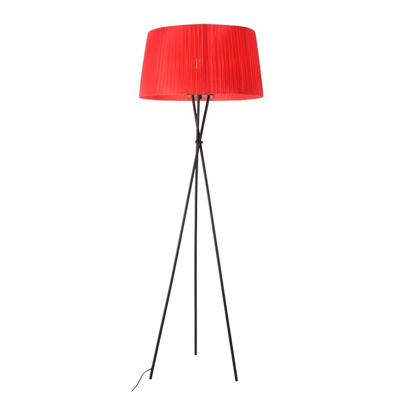 

Creative Simple Floor Light Fabric White Black Red Lampshade Standing Lamp E27 Led Bulb Living Room Bedroom Home Art Decoration
