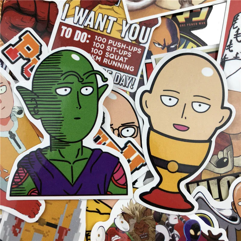 50 шт/1 лот One-Punch Man аниме наклейка скейтборд водонепроницаемый тележка чехол наклейки для скейтборда для ноутбуков игрушки подарки для детей