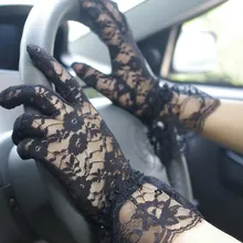 Новые модные элегантные стильные аксессуары для защиты от солнца кружевные открытые перчатки нежные кружевные жаккардовые кружевные перчатки с узором