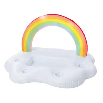

Summer Party Bucket Rainbow Cloud Cup Holder Inflatable Pool Float Beer Drinking Cooler Table Bar Tray Beach Swimming Ring