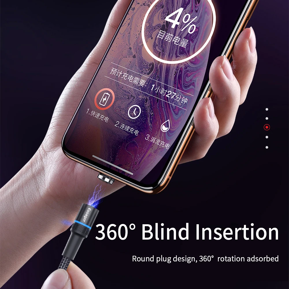 Essager 3in1 Magnetic Cable For iPhone Xiaomi Fast Charging Magnet Charger USB Micro Charge Cable Type 1 Essager 3in1 Magnetic Cable For iPhone Xiaomi Fast Charging Magnet Charger USB Micro Charge Cable Type 4