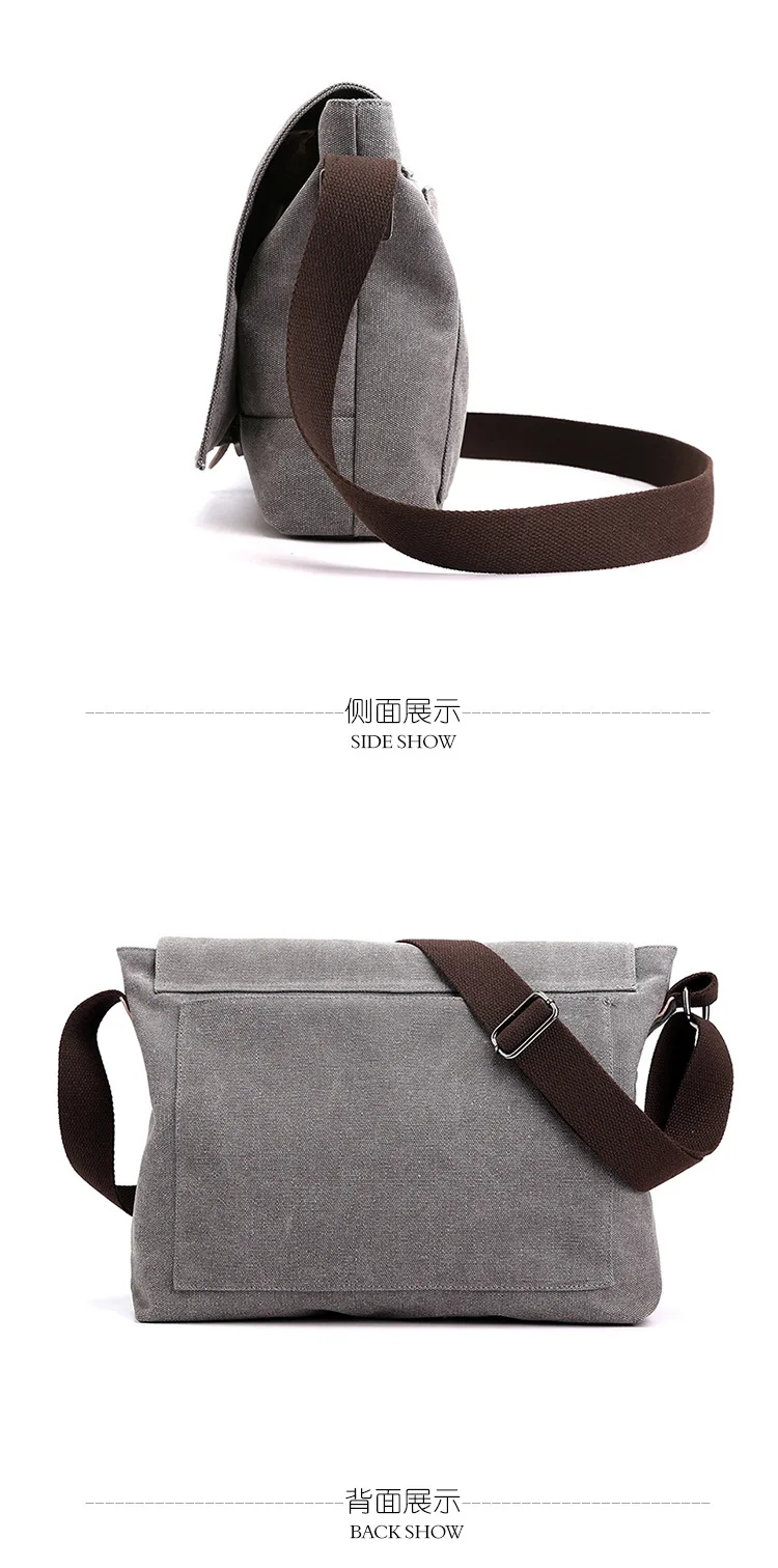 Canvas Crossbody Shoulder Messenger Bag for Men - Fashionable Casual F –