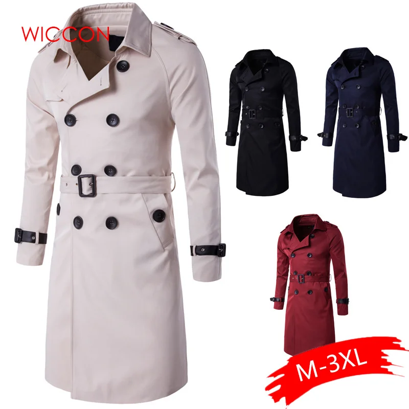 New Trench Coat Men Brand Clothing Top Quality Mens Trench Coat New Fashion Designer Men Long Coat Autumn Winter