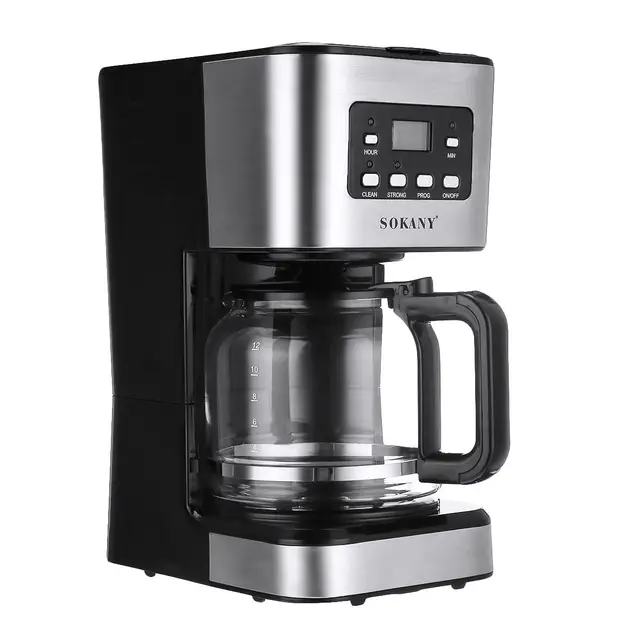 220V Coffee Machine 12 Cups For Espresso Cappuccino Latte Semi-Automatic Steam Coffee Maker Detachable Washable Coffeemaker 2