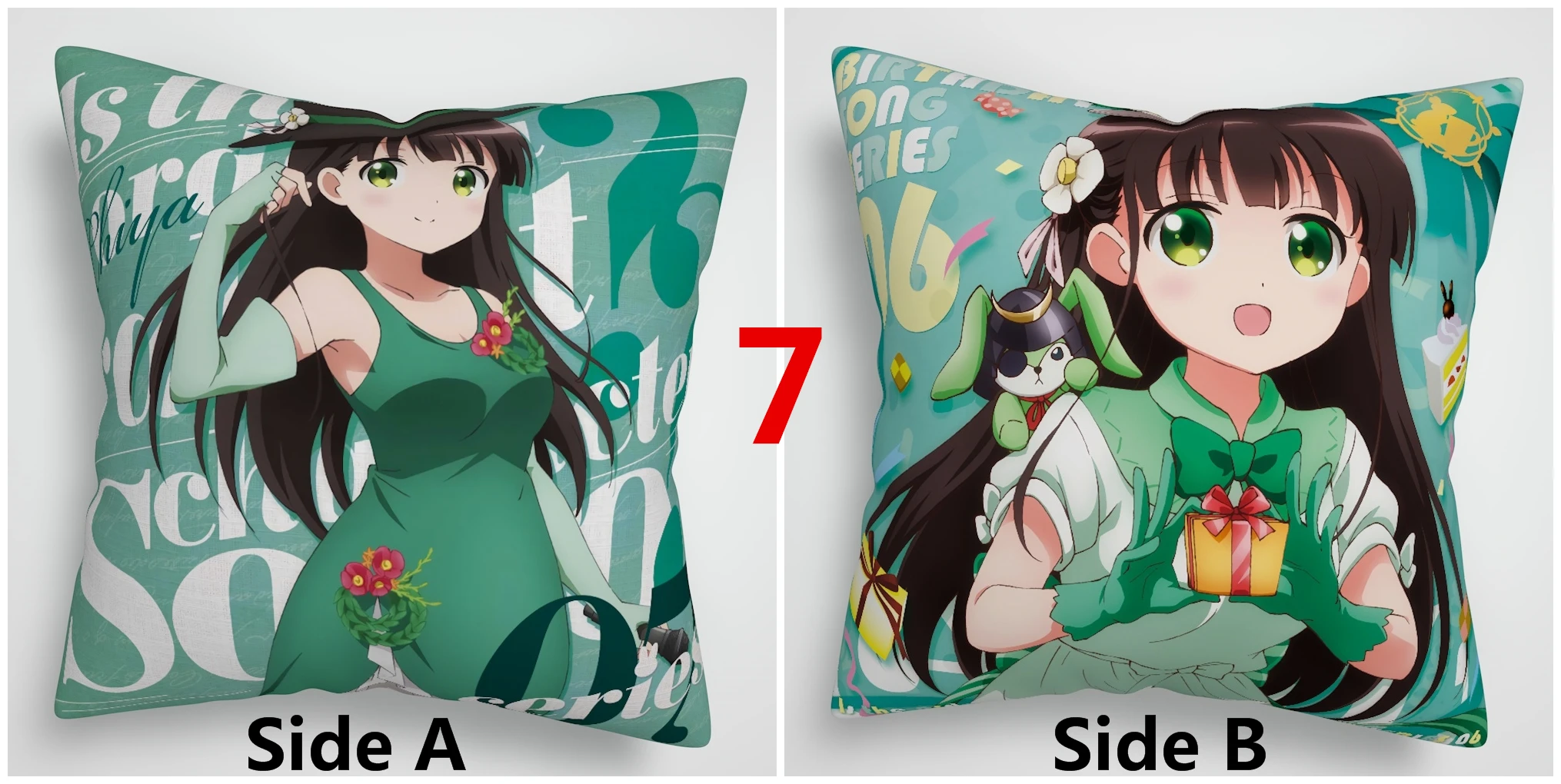 Заказ кролика Chino Chiya Cocoa Sharo Rize аниме двусторонний чехол для подушки - Цвет: 7
