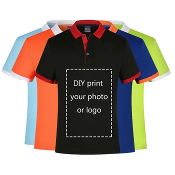 

DIY LOGO Customization Brand Polo Shirt 100% Polyester POLO custom own logo High quality uniform Polo collar shirt work clothes