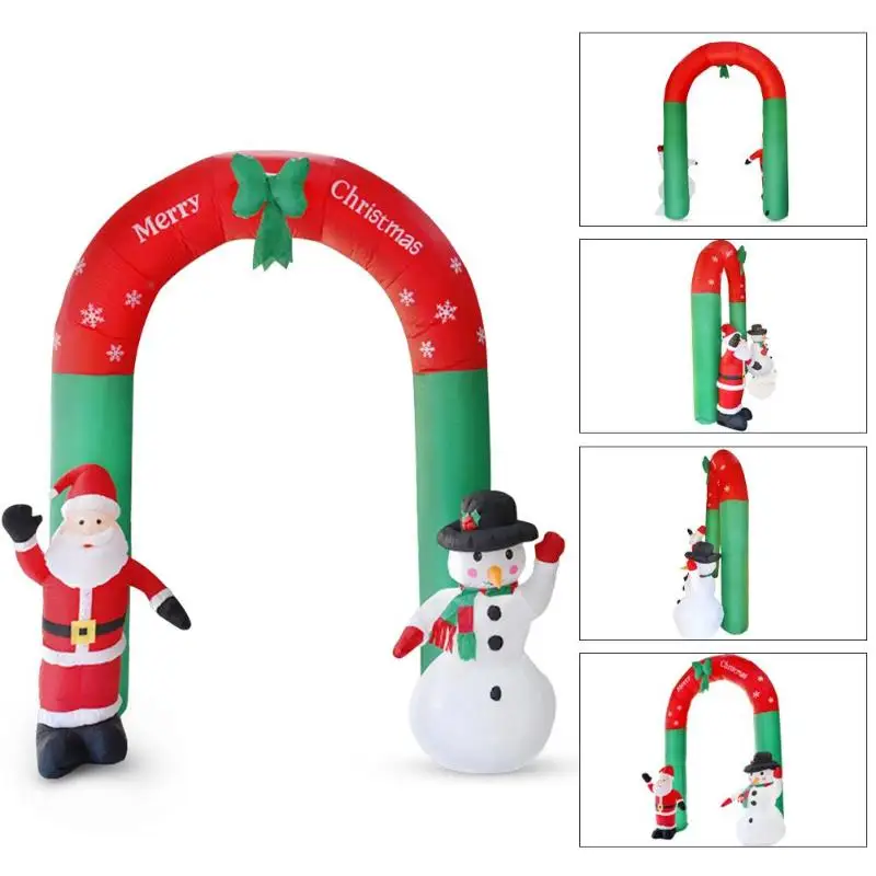 2.4m Inflatable Arch Santa Claus Snowman Christmas Outdoors Ornaments Xmas New Year Party Home Shop Yard Garden Decoration