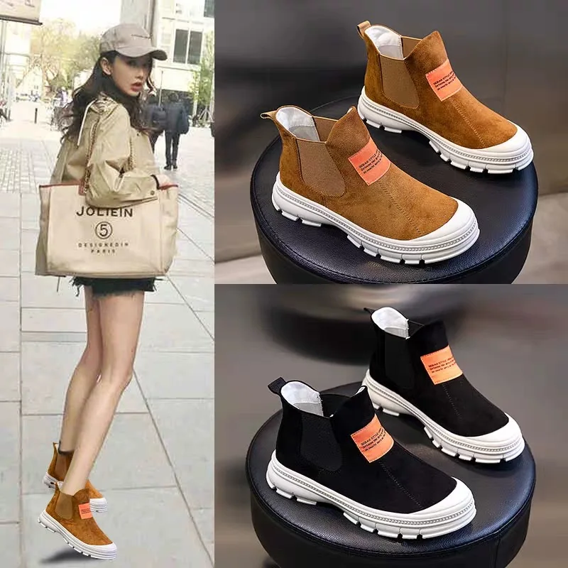 

2019 Boots Ladies Winter Boots Ladies Casual Spring Leather Women's Ankle Boots Plus Velvet Women Fashion Sneakers Women Luxury